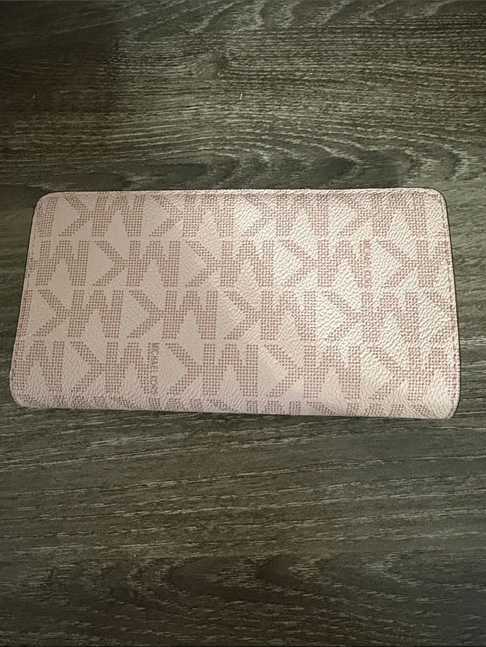 Michael Kors Dusty Pink Logo Continental Zip Wallet with Gold Hardware